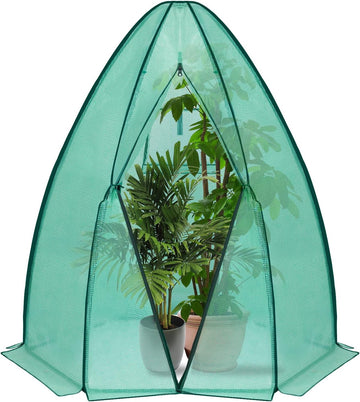 Overwinteringskas Foliekas voor Planten met Deur | Groen | 160x140x180 cm