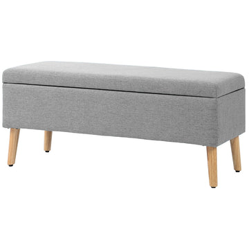 Gestoffeerd bedbankje met opbergruimte - Grijs | Kleur: Grijs | Afmetingen: 110x39x45 cm