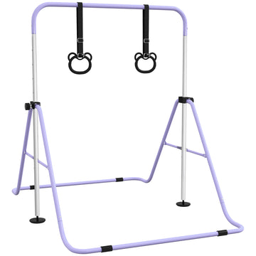 Kinderturnrek met ringen, verstelbaar | Kleur: Lila | Afmetingen: 105x148x88-128 cm