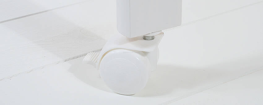 Set med 4 spjälsängshjul – möbelhjul – smidig rörelse – vit