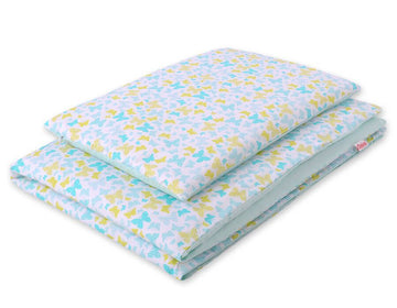 Baby beddengoed set, wiegbeddenset, 100% katoen - extra zacht en hypoallergeen - 2-delig - blauw