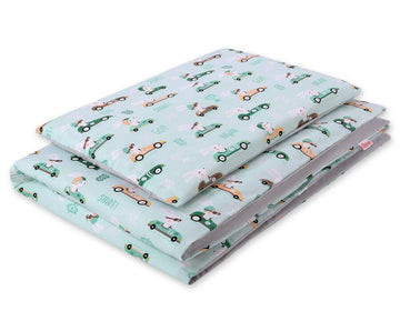 Baby beddengoed set - wiegset - 100% katoen, zacht & huidvriendelijk - 120x90 cm - mint konijntjes