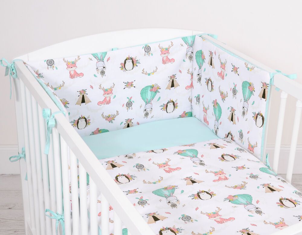 Babykatoenen beddengoedset - wiegbeddenset - 100% katoen, huidvriendelijk en veilig