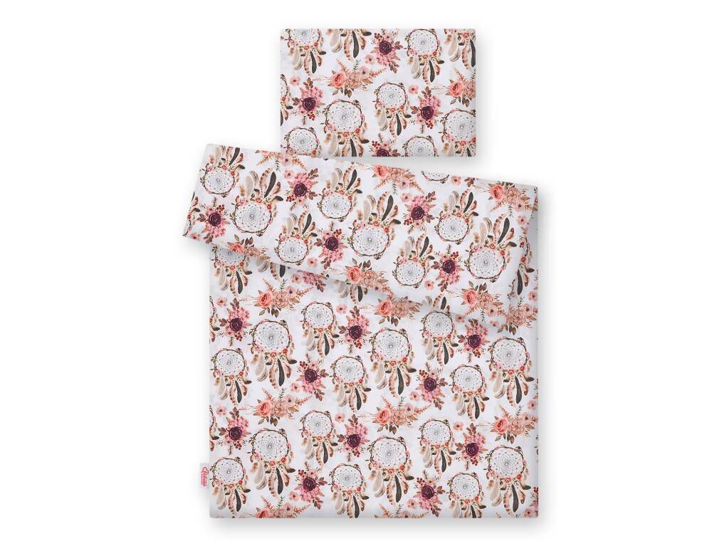 Baby beddengoed set, wiegbeddengoed, extra zacht katoen – 2-delig 120x90 cm Bloemen dromenvangers