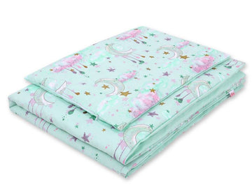 Babykatoenen beddenset - wiegset - 100% veilig katoen, 2-delig, 135x100 cm, Maantjes Mint