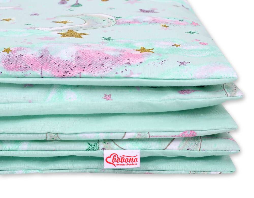 Babykatoenen beddenset - wiegset - 100% veilig katoen, 2-delig, 135x100 cm, Maantjes Mint