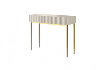 Nicole bureau 100 cm met 2 lades - Modern kastje | Kleur: Kasjmier | Poten: Goud
