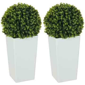 Kunstmatige eucalyptusbollen set van 2 - 65 cm | Kleur: Groen | Afmetingen: 32x32x65 cm
