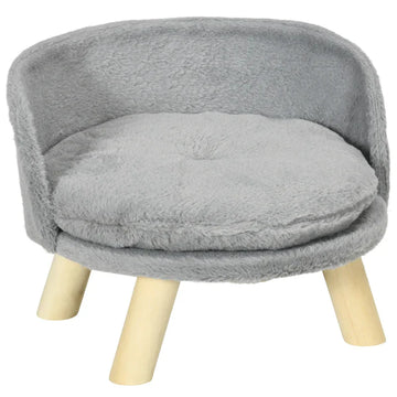 Kattenbed voor kleine hond | Kleur: Grijs/naturel | Afmetingen: 40,5x40,5x33 cm