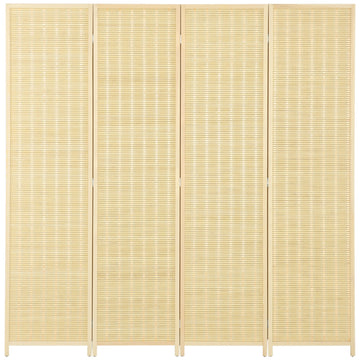 4-delig kamerscherm - Opvouwbare roomdivider | Kleur: Bruin | Afmetingen: 180x1.7x180 cm