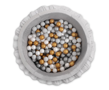 Ballenvijver, speelbad, zacht schuim voor comfort en veiligheid – inclusief 200 ballen, grijs