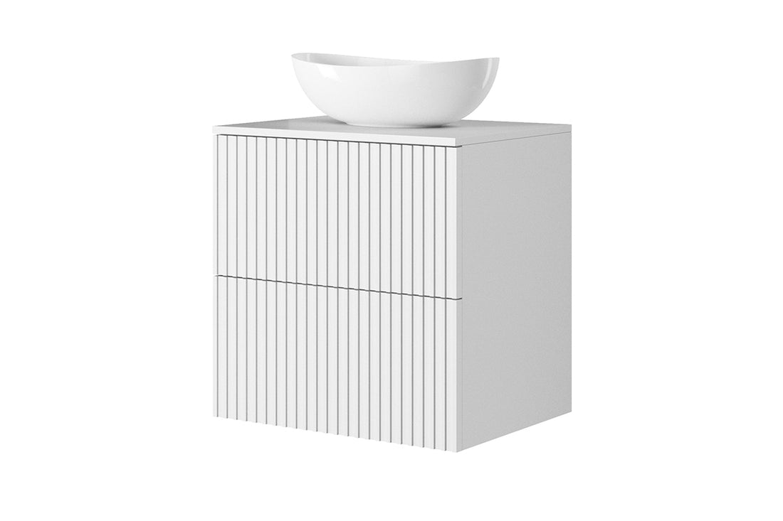 Nicole badkamerwerkblad 60 cm - modern mat wit MDF met ABS-rand | Kleur: Mat wit