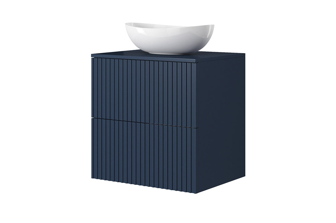 Nicole badkamerwerkblad 60 cm – Duurzaam MDF wastafelblad | Kleur: Marineblauw | Maat: 60x1,8x45,5
