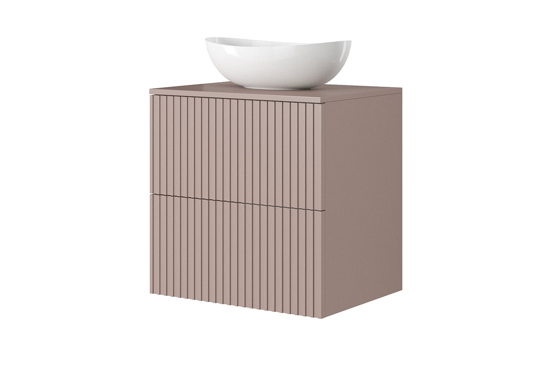 Nicole badkamerwerkblad 60 cm - duurzaam MDF met ABS-rand | Kleur: Antiek roze | Maat: 60x1,8x45,5
