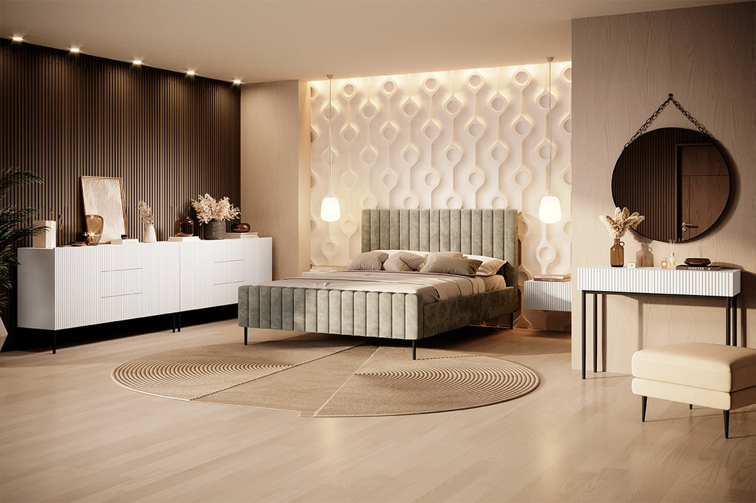 Set 2 Hangende Nachtkastjes Nicole Wit | 46x25x45 cm | Stil sluitsysteem | Mat