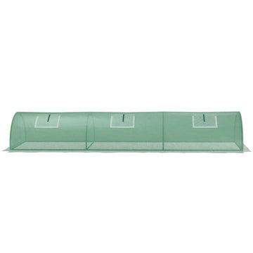 Mini-foliekas met gaasramen | Kleur: Groen | Afmetingen: 80x300x45 cm