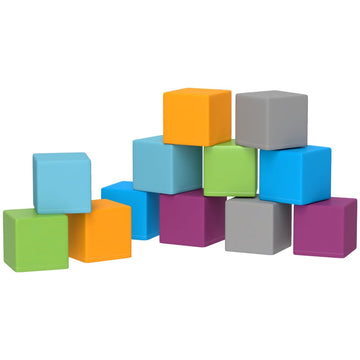 Zachte foam bouwblokkenset - 12 blokken | Kleur: Meerkleurig | Afmetingen: 20x20x20 cm