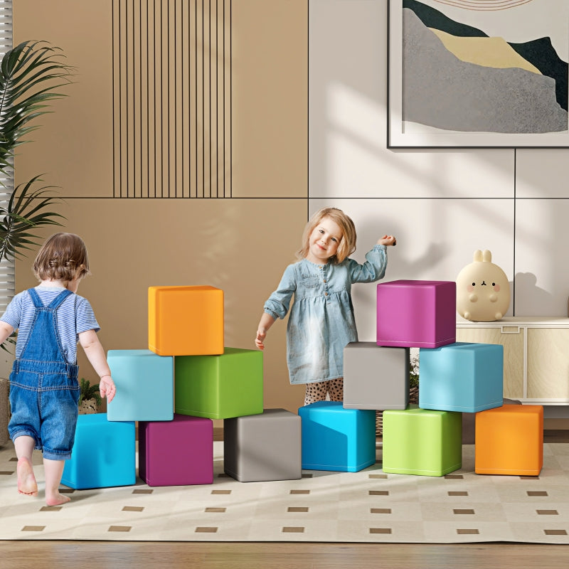 Zachte foam bouwblokkenset - 12 blokken | Kleur: Meerkleurig | Afmetingen: 20x20x20 cm