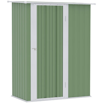 Metalen tuinschuur voor gereedschap | Kleur: Lichtgroen | Afmetingen: 84x142x189 cm