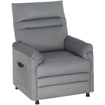 Elektrische relaxfauteuil met massage en ligfunctie | Kleur: Grijs | Afmetingen: 82x99x106 cm