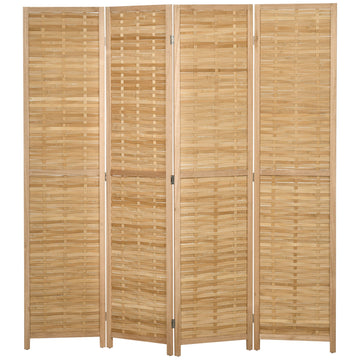 4-delig bamboe kamerscherm | Kleur: Bruin | Afmetingen: 160x1.8x170 cm