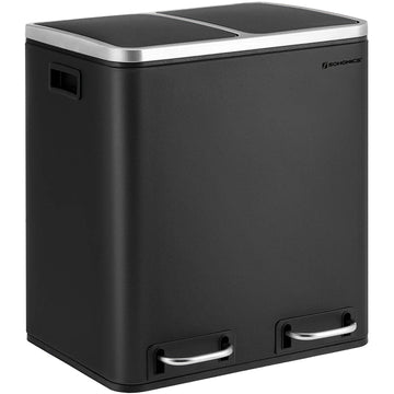 Afvalscheidingsbak 30 liter - pedaalemmer - zwart - 41 x 36 x 47 cm