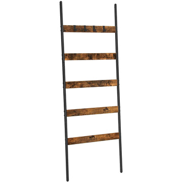 Handdoekladder, industrieel vintage, bruin/zwart, 70 x 30 x 121,5 cm