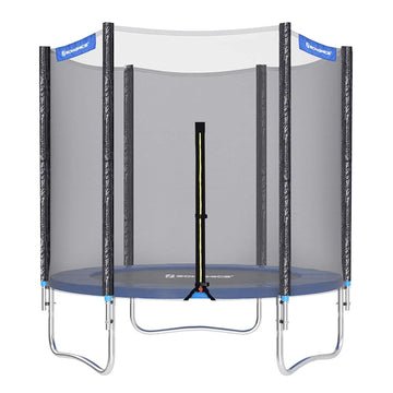 Trampoline met veiligheidsnet - tuin - zwart/blauw - Ø 183 cm