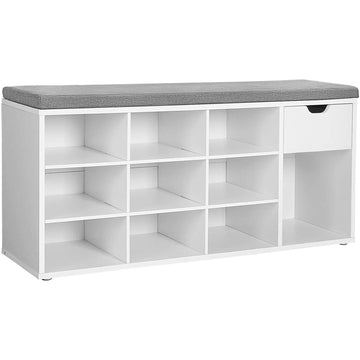 Schoenenkast - schoenenrek - 10 paar schoenen - wit - 104 x 30 x 48 cm