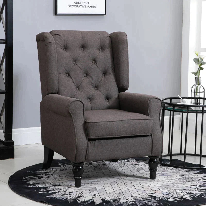 Sessel mit getufteter Rückenlehne | Farbe: Braun | Abmessungen: 76x86x102 cm