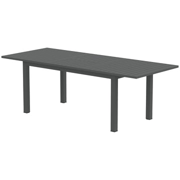 Uitschuifbare tuintafel - Aluminium | Kleur: Grijs | Afmetingen: 90x160/220x73 cm