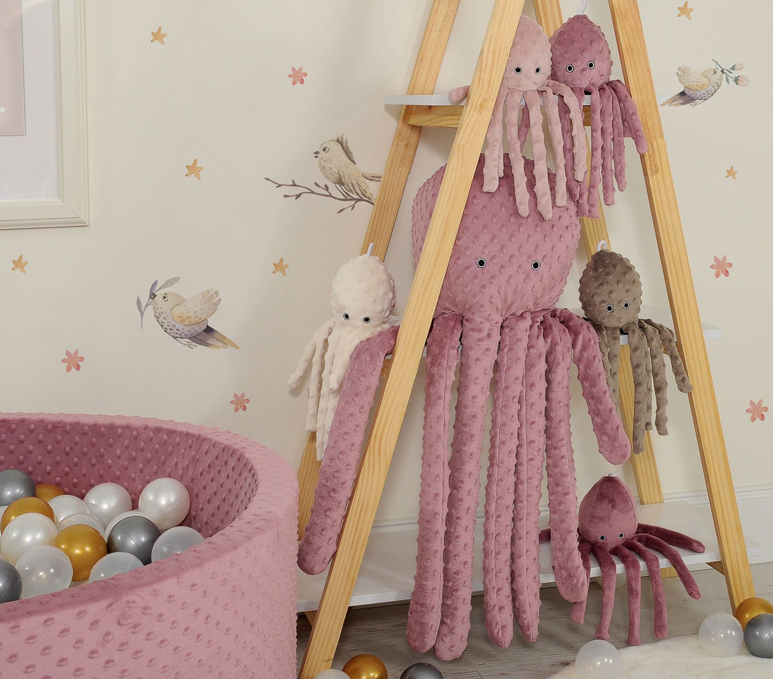 Zachte octopus knuffel - rammelaar - veilig vanaf geboorte