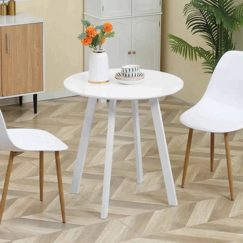 Ronde eettafel voor 2 personen - Glanzend wit | Kleur: Wit | Afmetingen: 72x72x75 cm