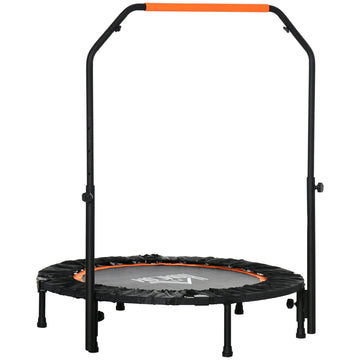 Opvouwbare fitness trampoline met handgreep | Kleur: Zwart | Afmetingen: 102x102x99-123 cm