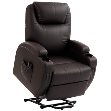 Elektrische relaxfauteuil met opsta-hulp | Kleur: Bruin | Afmetingen: 83x95x107 cm