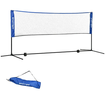 Badmintonnet met standaard, verstelbaar | Kleur: Blauw | Afmetingen: 103x310x107-155 cm