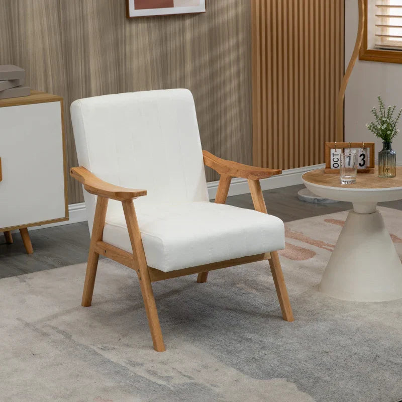 Gepolsterter Sessel – Skandi-Design | Farbe: Creme | Abmessungen: 68x74x82 cm