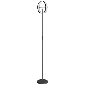 RGB vloerlamp met 2 draaibare lampkoppen | Kleur: Zwart | Afmetingen: 30x30x188 cm