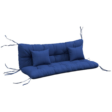 4-delige set zitkussens voor tuinbank | Kleur: Marineblauw | Afmetingen: 50x150x12 cm