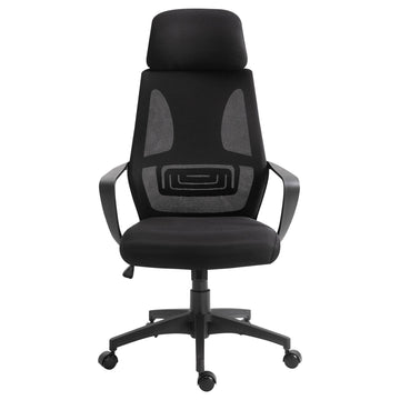 Ergonomische bureaustoel met lendensteun | Kleur: Zwart | Afmetingen: 55x64x116-126 cm