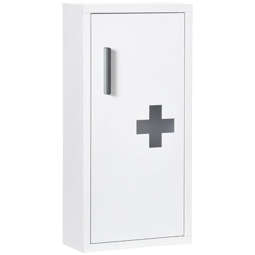 Medicijnkast - Wandgemonteerde EHBO-kast | Kleur: Wit | Afmetingen: 12x30x60 cm