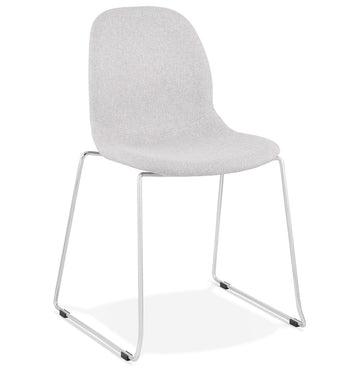 Designstoel - Stapelbare Eetkamerstoel - Optimaal Comfort, Lichtgrijs en Chroom