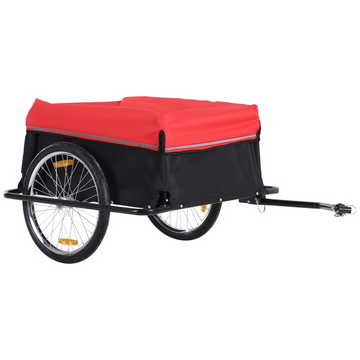 Fietskar - Bagageaanhanger 40 kg | Kleur: Zwart+Rood | Afmetingen: 88x140x60 cm