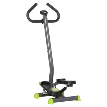 Stepper met handgreep en LCD-display | Kleur: Grijs+Groen+Zwart | Afmetingen: 44x55x108 cm