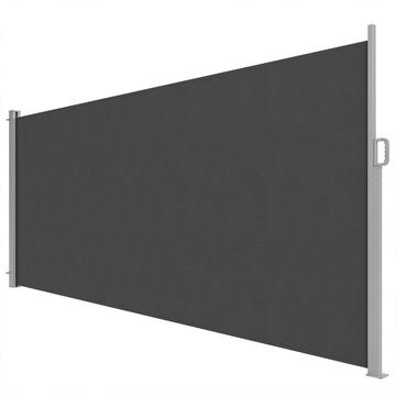 Uitschuifbare zijmarkise 420 x 185 cm - zichtscherm | Kleur: Donkergrijs