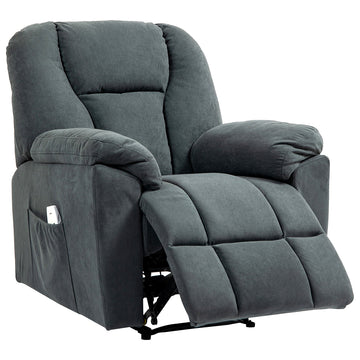 Elektrische relaxstoel met massage en warmte | Kleur: Donkergrijs | Afmetingen: 88x97x101 cm