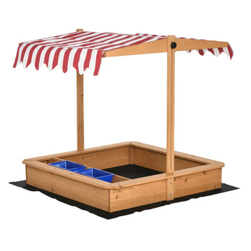 Zandbak met verstelbare zonnekap | Kleur: Geel | Afmetingen: 107.5x107.5x110 cm