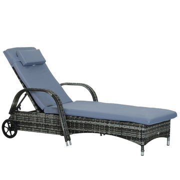 St Albans verstelbare ligstoel met hoofdsteun | Kleur: Grijs | Afmetingen: 73x200x56-103 cm