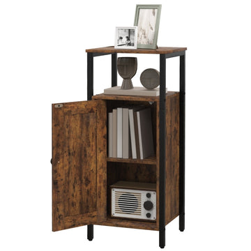Industriële bijzettafel met opbergruimte | Kleur: Rustiek bruin | Afmetingen: 30x34x80 cm
