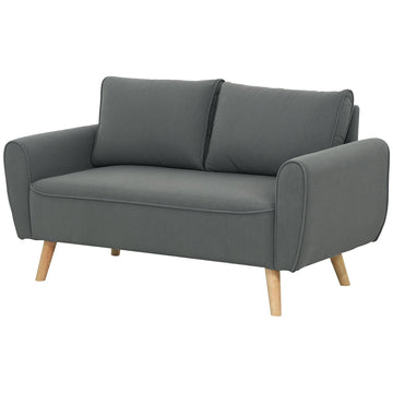 Tweezitsbank van grijze corduroy - Comfortabele bank | Kleur: Grijs | Afmetingen: 75x145x78 cm